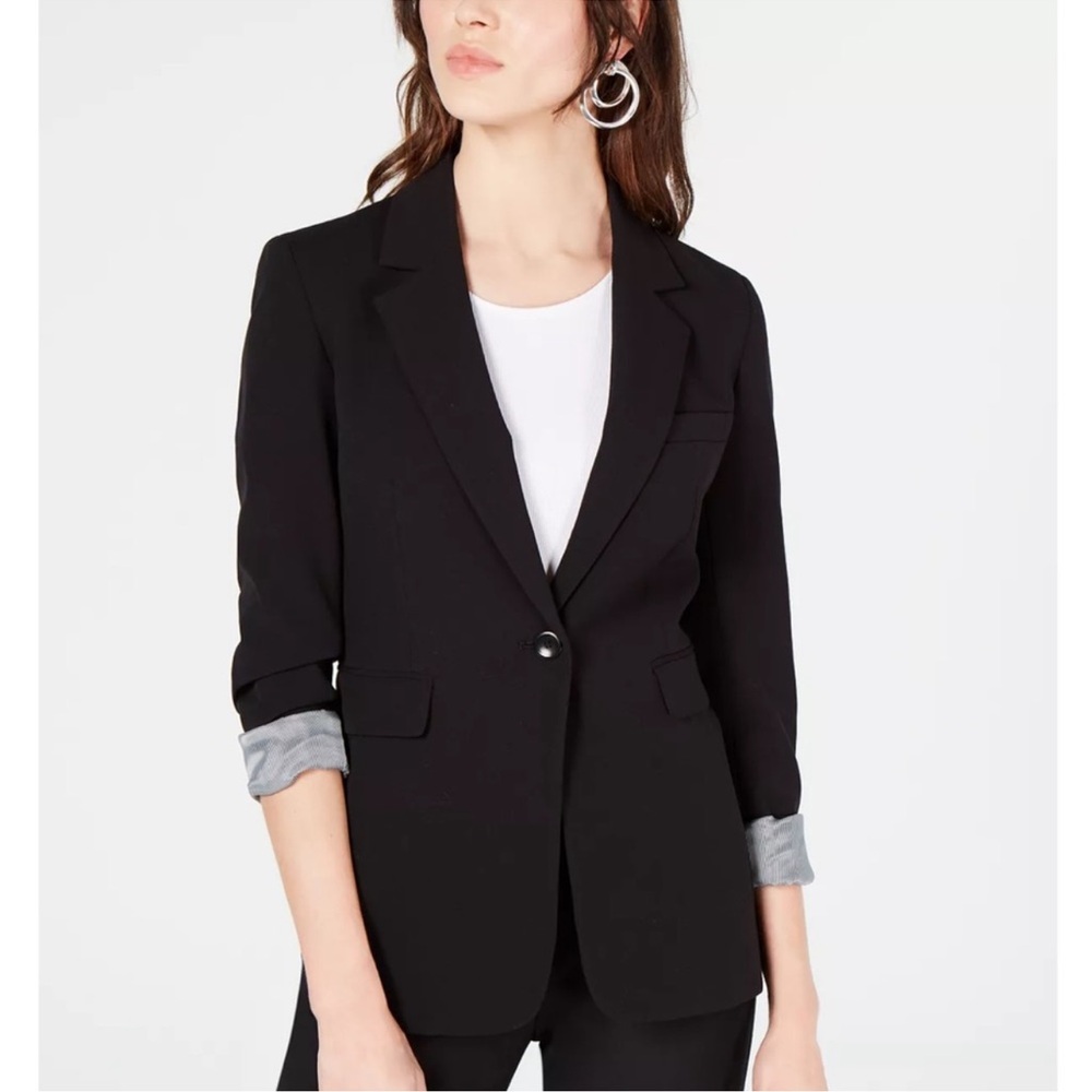 NWT Bar lll Women’s One-Button Notch Collar Blazer In Black